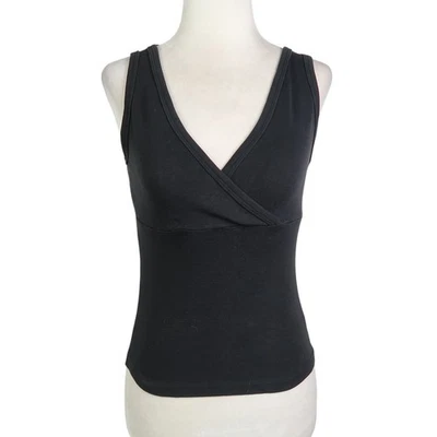 Camiseta sin mangas Energie vintage años 90 escote sobrepelliz negro cuello en V M Foto 1 de 4