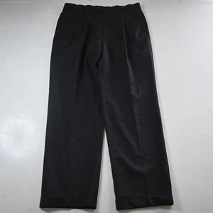 Pantalones de vestir plisados con puños 100 % lana gris carbón hechos a medida en Italia 34x32 - Imagen 1 de 9
