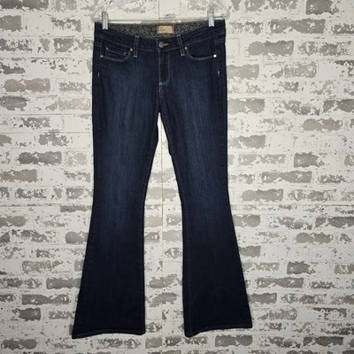 Pantalones de mezclilla Paige para mujer 27 Canyon Boot pierna acampanada tiro bajo azul oscuro lavado boho Foto 1 de 4