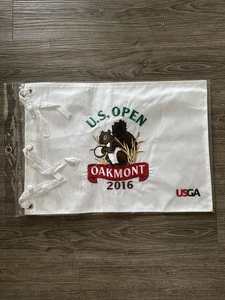 2016 US OPEN Embroidered White Pin Flag Oakmont Golf! Dustin Johnson! - Picture 1 of 2