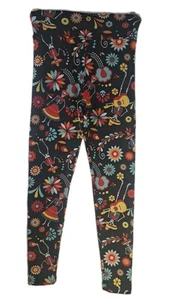 Leggings LuLaRoe Tween Día de los Muertos Esqueleto Floral Día de Muertos Calaveras - Imagen 1 de 4