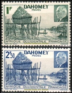 EBS Dahomey 1941 - Vichy - Pétain & Stilt House - DY 149-150 - MNH** - Picture 1 of 3
