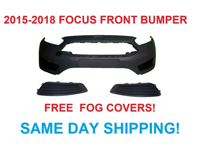 Primered Bumper Cover Assembly Front Ford Focus 2015 2016 2017 2018 2019 - Image 1 of 4