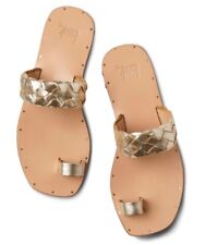 Beek Cockatoo Leather Toe Ring Sandal PLATINUM/BEACH Sz 6 PLEASE READ !!!