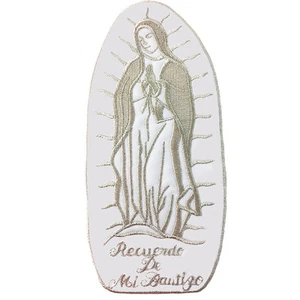 Christening Baptism Guadalupe Virgin Mary Embroidered Iron On Patch Gold silver - Picture 1 of 10