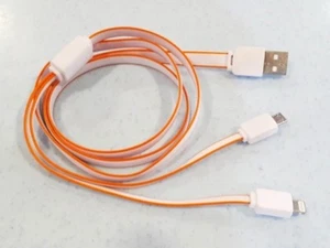 2 in 1 Micro USB Mobile Data Charging Cable iPhone Samsung Android - Picture 1 of 3