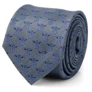 Corbata Grogu azul tonal para hombre - Imagen 1 de 5