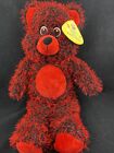 Sugar Loaf Red and Black Teddy Bear Plush very good condition Valentines 18"