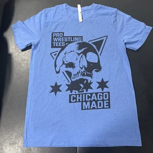 Pro Wrestling Tees Chicago Made Mens Medium Blue Tshirt - Picture 1 of 3