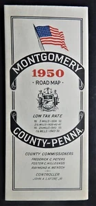 1950 Montgomery County Pennsylvania klappbare Straßenkarte Norristown Pottstown - Bild 1 von 7