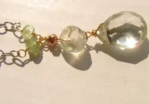 CeS Kette Demantoid / Granat, Prasiolith / grüner Amethyst und Prehnit - Bild 1 von 1