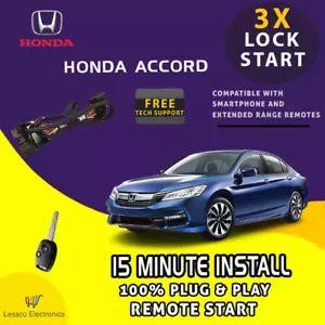100% Plug & Play Remote Start fits: 2013-2017 Honda Accord w/ Push To Start - Picture 1 of 6