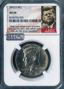2022-D Kennedy Half Dollar NGC MS68 Quality - Picture 1 of 2