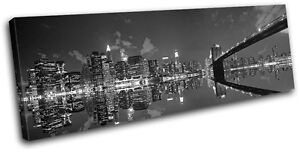 New York NYC Skyline City SINGLE CANVAS WALL ART Picture Print VA