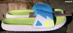 Nike Solarsoft KD Slide Size 13 New White Volt Vivid Blue 631402-104 2013 Rare - Picture 1 of 8