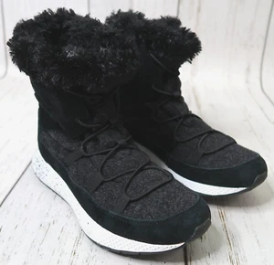 SPERRY Seas Submariner Women's Sz 7.5 Black Suede Leather & Wool Fur Lined Boots - Picture 1 of 13