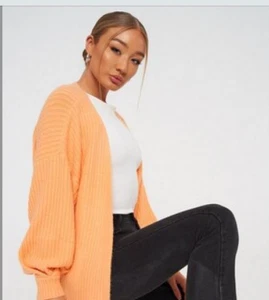 Women's Misguided Size US 2/4 Orange Cardigan, NEW, NEVER WORN - Picture 1 of 1