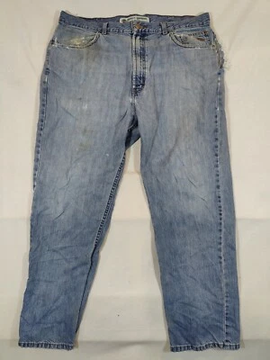 Jeans masculino Harley Davidson 38x30 perna reta azul desgastado 100% algodão - Imagem 1 de 4