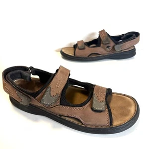 Mens JOSEF SEIBEL Brown Leather Strapped Walking Sandals Size UK 10 eu45 Great - Picture 1 of 4