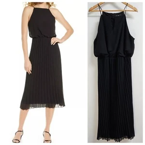 Sam Edelman schwarzes Kleid Damen plissiert Midi Kleid Größe extra groß - Bild 1 von 13