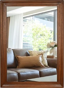 Wood Mirror 24 X 36 Inch, Solid Wood Framed Rectangle Bathroom Mirrors for Livin - Picture 1 of 6