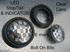 RDX LUX LED Stop/Tail/Indicator Light BLACK Pods Kit Car/Westfield/Caterham etc