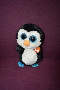 Ty Beanie Boos Waddles der Pinguin 9 Zoll Plüsch Glitzer blaue Augen mit Etikett D5 - Bild 1 von 4