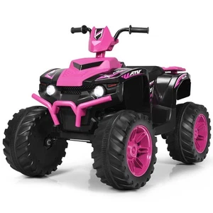 12V Electric Kids Ride On Car ATV 4-Wheeler Quad w/ Music LED Light Pink - Picture 1 of 9
