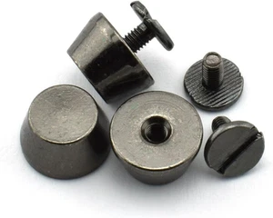 25-Pack 1/2" Purse Handbag Feet Nailhead Flat Stud Solid Brass Screw-Back Spike - Picture 1 of 3