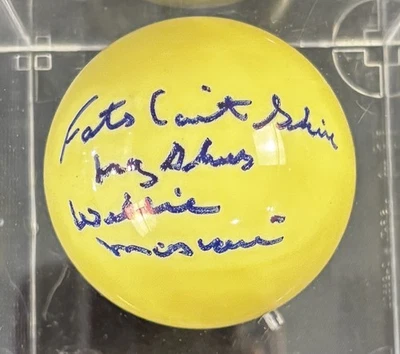WILLIE MOSCONI Firmado/Inscrito Beckett Auténtico Firmado CUE POOL BALL*SIN PRECIO DE RESERVA* Foto 1 de 3