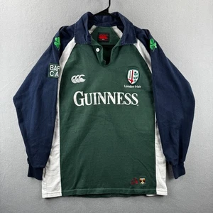 London Irish Rugby Shirt Mens Large Canterbury Guiness Cotton Long Sleeve Jersey - Picture 1 of 17
