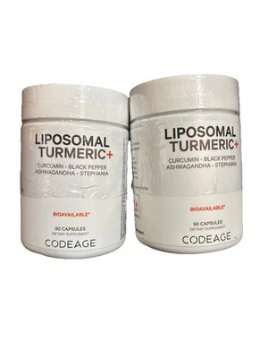 (2) X Cúrcuma Liposomal Codeage, Extracto de Cúrcuma Fermentada Orgánica, Curcumina Foto 1 de 3
