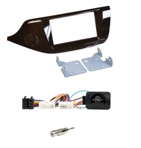 Kia Cee'd (JD) 06/2012 onwards Double Din Trim Brown + China Radio Steering Wheel Interface - Picture 1 of 2