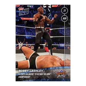 BOBBY LASHLEY DERROTAS GOLDBERG 2021 TOPPS NOW WWE #28 (SUMMERSLAM) - Imagen 1 de 2