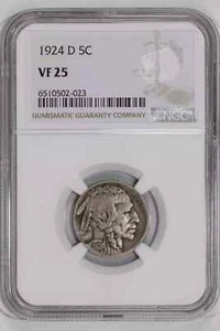1924-D BUFFALO NICKEL NGC VF25 - Picture 1 of 2