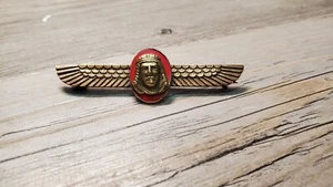 Antike Shriners Ägyptische Geflügelte Emaille Anstecknadel - Bild 1 von 4