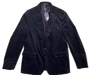 $1,700 Ralph Lauren Purple Label Blue Corduroy Blazer EU 54, US 44 Made in Italy