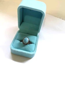 ANILLO PLATA ESTERLINA TURQUESA MTG EN UN BISEL CONJUNTO DISEÑO .925" TALLA 8 Y 3.5 GMS - Imagen 1 de 8