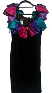 Vintage 80er 90er Stepping Out Samt Mini Ball Kleid Gr. 7 Tanz - Bild 1 von 14