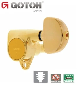 Gotoh® SG301 20 Guitar Tuners Gold Machine Heads 3x3 Kidney Button MIJ - Picture 1 of 6