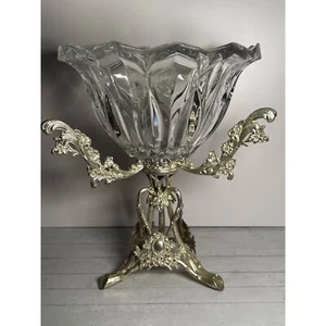 Vintage Glass and Silver Pedestal Bowl. Candy Dish Serving Dish - Picture 1 of 5