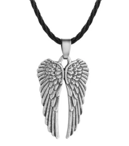 Collar de ángel alas de ángel de la guarda corazón collar colgante hombres mujeres cadena de cuerda - Imagen 1 de 4