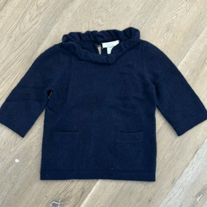Crewcuts 100% Cashmere Blue Sweater with 2 front pockets and ruffle neck (10) - Picture 1 of 6
