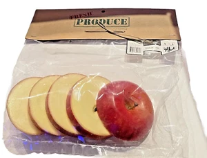 Red Apple Artificial Sliced Large Realistic Fruit 3x2.5" Sealed New-Bowl Filler - Picture 1 of 10