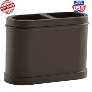 Stylish Metal Toothbrush Holder Durable Organizer Chic Bathroom Accessory New - Picture 1 of 6
