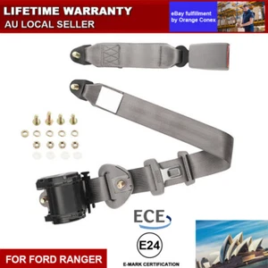 Genuine Ford Ranger 3-Point Safety Seat Belt Strap+Buckle Retractable Grey / - Picture 1 of 15