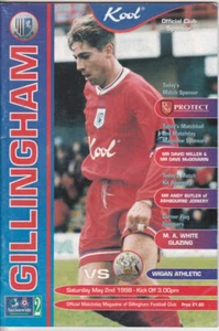 1997/98 GILLINGHAM V WIGAN ATHLETIC 02-05-1998 DIVISION 2 - Picture 1 of 1