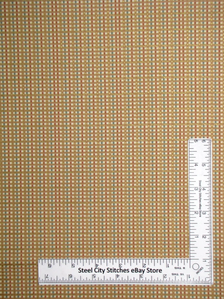 Tela a Cuadros Tostado Crema Dorado Algodón Northcott #2910 Midas Touch Yard Foto 1 de 1
