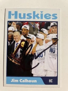 JIM CALHOUN autograph CONNECTICUT HUSKIES Hall of Fame UCONN custom card signed - Picture 1 of 2