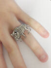 A65 Wild Boar 2 English Pewter Ladies Ring, Adjustable Handmade In Sheffield